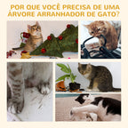 Arranhador para Gatos com Postes e Placa de Arranhar em Sisal Caverna Cama com Borda Elevada e Tato Suave 59x39x83 cm Cinza Escuro — foto 7