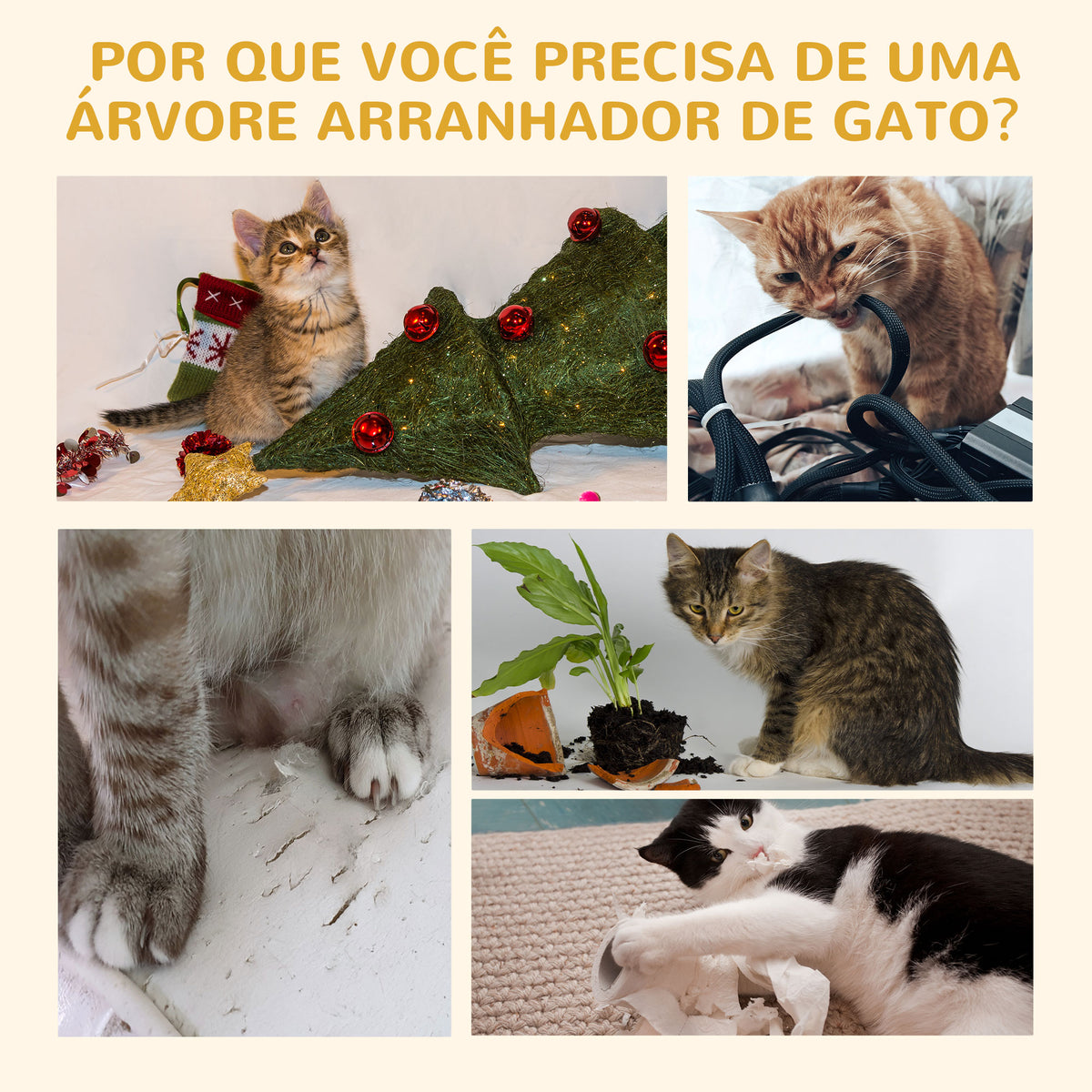 Arranhador para Gatos com Postes e Placa de Arranhar em Sisal Caverna Cama com Borda Elevada e Tato Suave 59x39x83 cm Cinza Escuro — foto 7