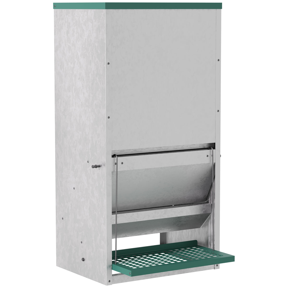 Comedouro para Aves de 24L de Capacidade Comedouro para Galinhas com Abertura Automática com Pedal 33,5x38,5x66cm Prata — foto 1