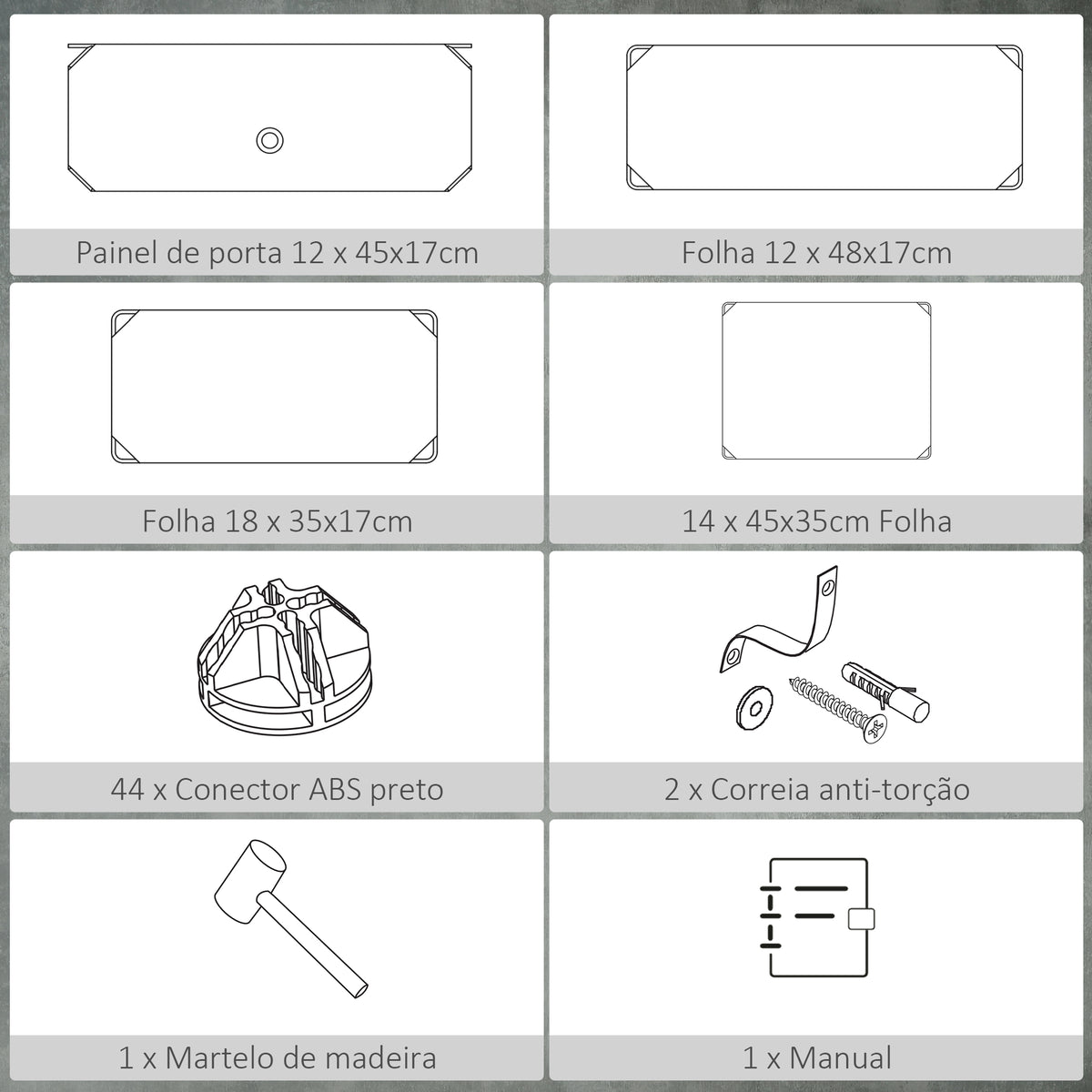 Sapateira Modular de Cubos de Plástico Armário Modular para Sapatos com 12 Cubos com Porta Desenho de DIY para Entrada Dormitório 94x37x108 cm Preto — foto 6