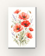 Papoilas · Quadro floral em aguarela — acabamento:slim