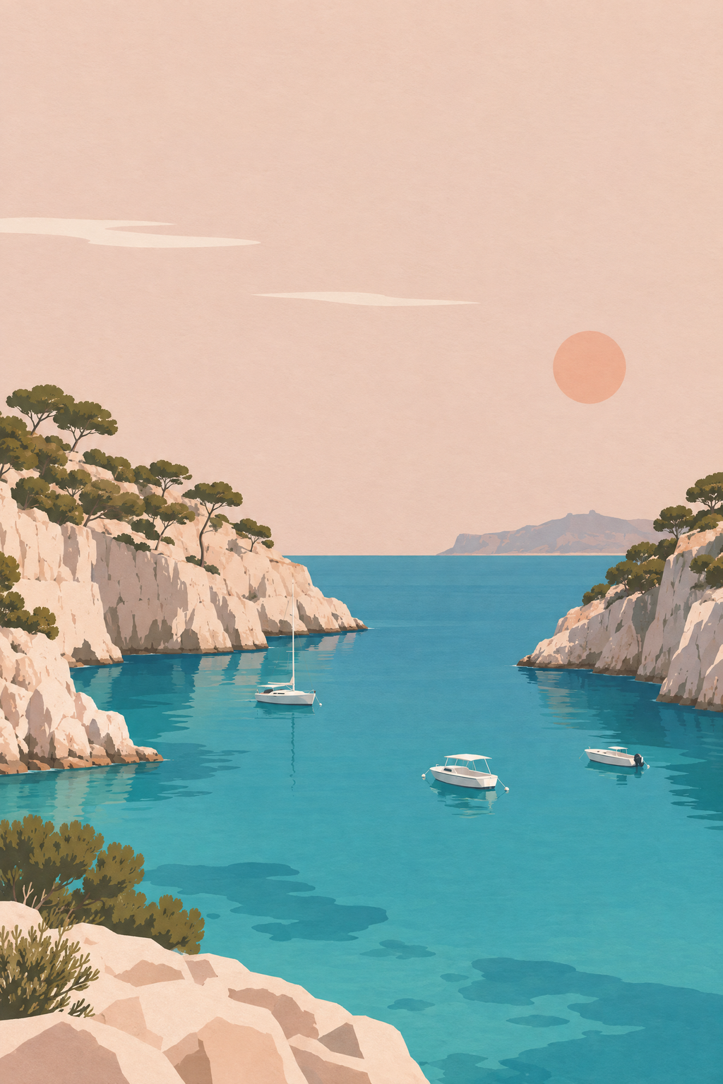Cassis · Minimalista · Quadro de França — franca-cassis-minimal_ver