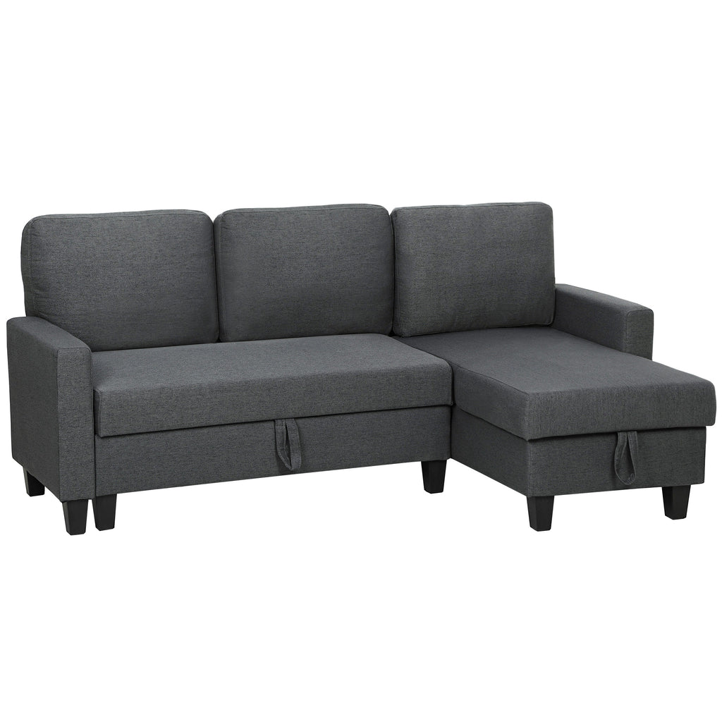 Sofá de canto com função cama e baú L-Form Sofá-cama com chaise-longue reversível, para apartamento e sala de estar — foto 1