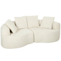 Sofá 3 lugares 207 cm Cloud Sofa com Chenille-Optik, 4 almofadas decorativas para quarto, montagem sem ferramentas, creme branco — foto 1