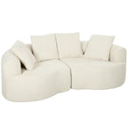 Sofá 3 lugares 207 cm Cloud Sofa com Chenille-Optik, 4 almofadas decorativas para quarto, montagem sem ferramentas, creme branco — foto 1