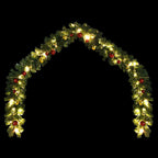 Grinalda de Natal decorada com enfeites e luzes LED 5 m — foto 4