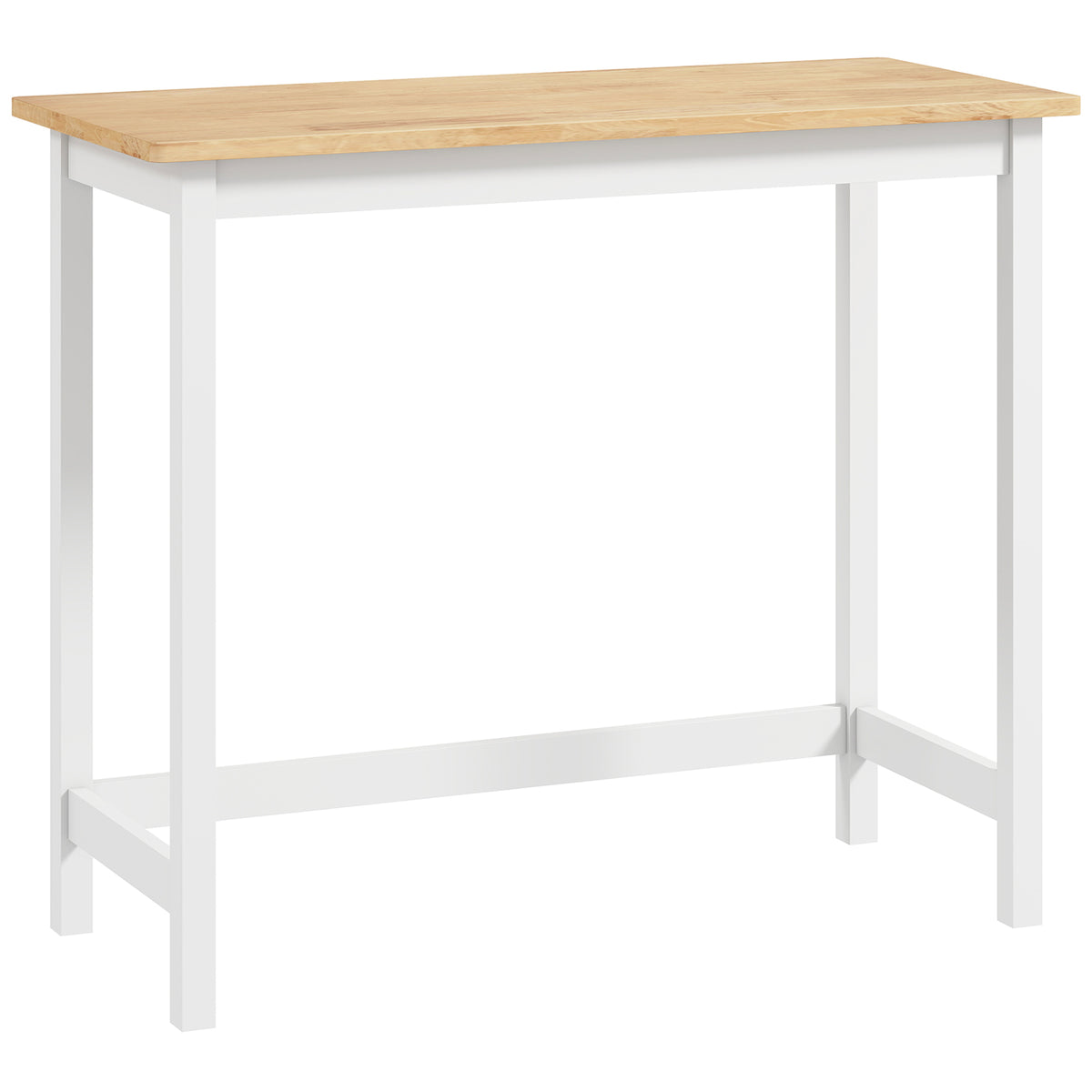 Mesa Alta Aparência de Carvalho Compacta para 2 Pessoas Madeira Natural e Branco — foto 1