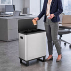 Lixeira Automática com Sensor 54 L 3 Compartimentos Aço Inoxidável Prata — imagem 4