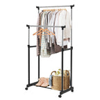 Cabideiro com Rodas e Estante Ajustável para Roupa e Sapatos 86 x 43 x 94-168 cm — foto 12