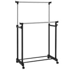 Cabideiro com Rodas e Estante Ajustável para Roupa e Sapatos 86 x 43 x 94-168 cm — foto 13