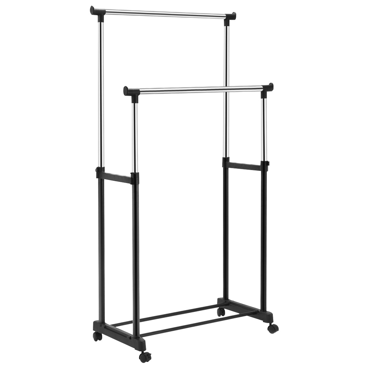 Cabideiro com Rodas e Estante Ajustável para Roupa e Sapatos 86 x 43 x 94-168 cm — foto 14