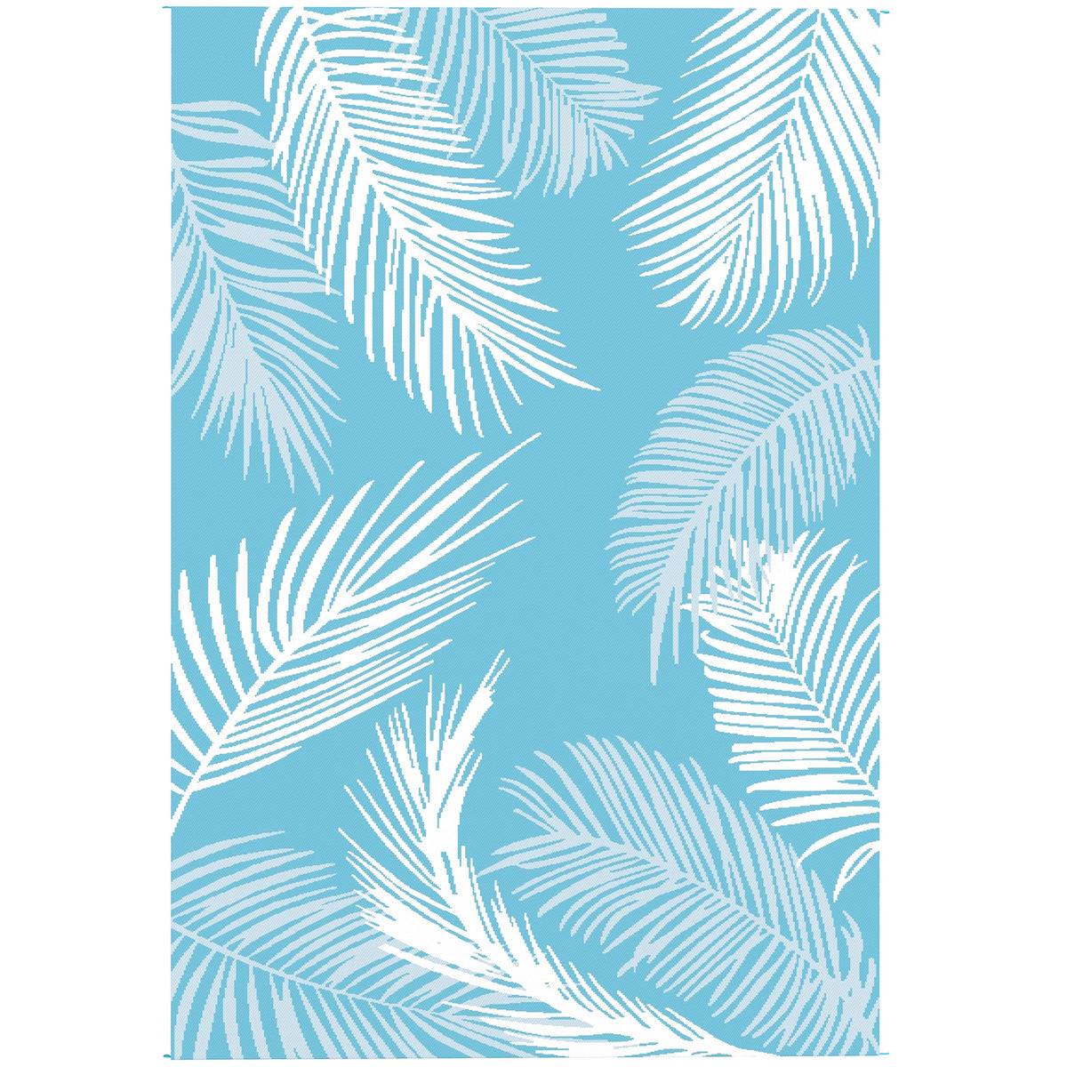 Tapete Exterior Reversível Robusto Resistente às Intempéries com Saco de Transporte e Âncoras de Solo 274x182 cm Azul claro e Branco — foto 1