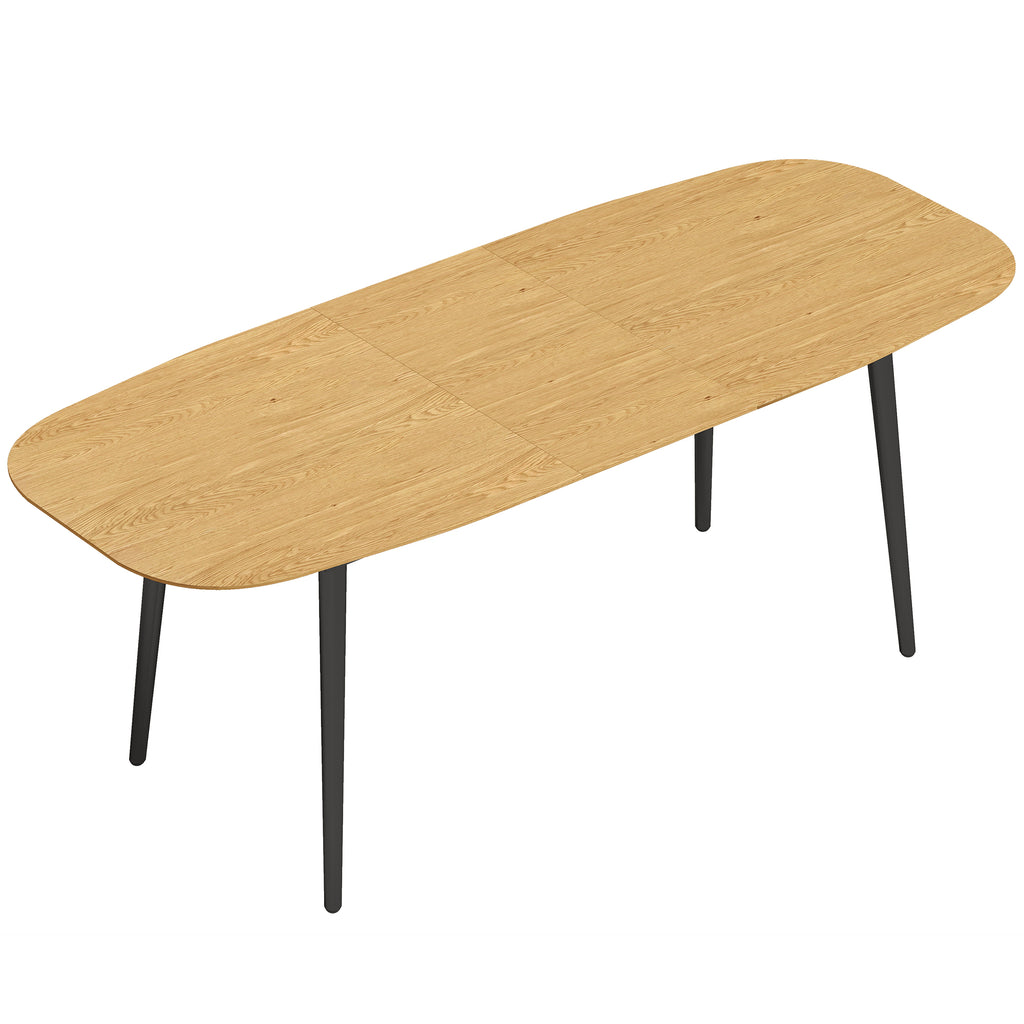 Mesa de Jantar Extensível Retangular para 6 a 8 Pessoas Mesa de Cozinha 160-200 cm com Prateleira Castanho — foto 1