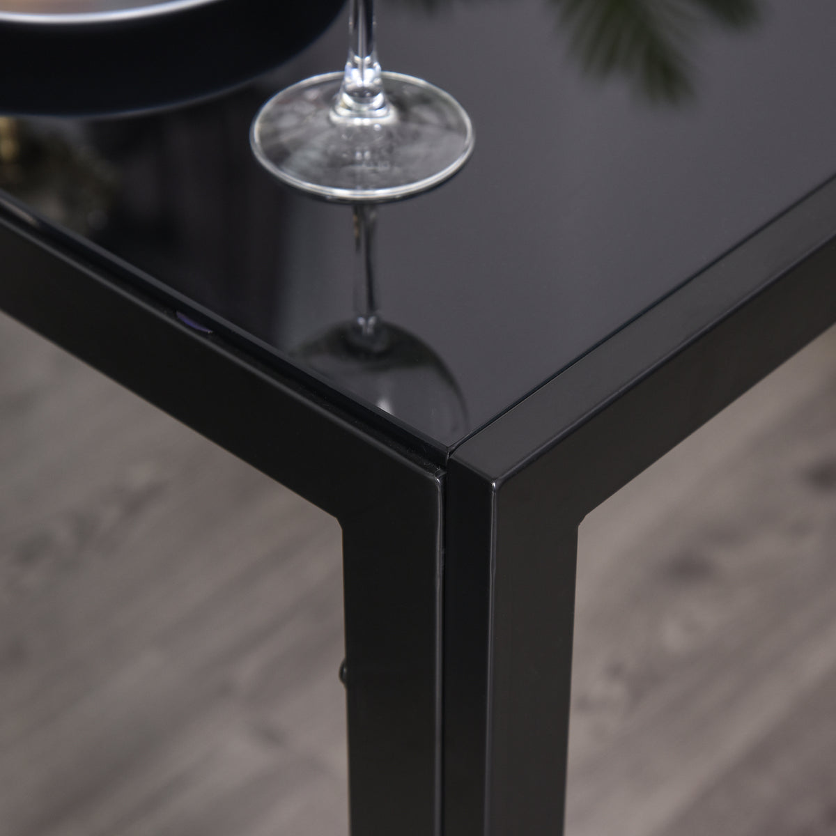 Conjunto Mesa de Jantar e Cadeiras para 2 Pessoas Tampo Retangular de Vidro para Cozinha Sala de Estar Casa Preto — imagem 5