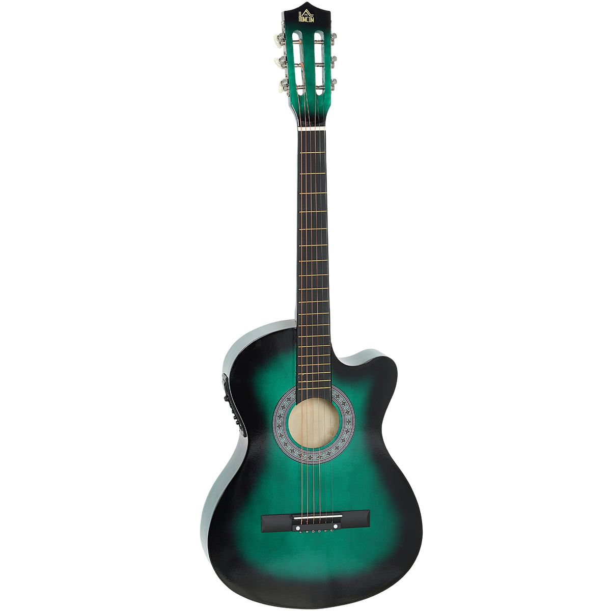 Guitarra Elétrica 96,5 cm para Iniciantes Junior e Adultos com Acabamento Brilhante Capa Correia Palhetas e Cordas de Reposição Verde Escuro — foto 1