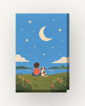 Lua e estrelas · Gouache · Quadro infantil — acabamento:slim