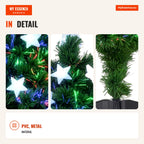 90cm Artificial Christmas Tree with 12 LED Lights 3 Colours and 90 PVC Branches Green Xmas Decoration — Infografia EN (detalhe)