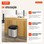 20L Automatic Kitchen Bin Stainless Steel with Infrared Sensor HOMCOM — Infografia PT (em utilização)