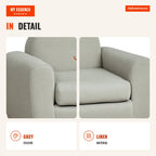 Kids Mini Armchair Sofa for Children over 3 Years with Padded Seat Wooden Frame 60x42x50cm Grey — Infografia EN (detalhe)
