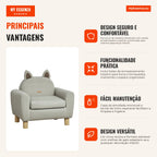Kids Mini Armchair Sofa for Children over 3 Years with Padded Seat Wooden Frame 60x42x50cm Grey — Infografia PT (vantagens)