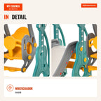 Children’s Slide with Swing and Basketball Hoop 3 in 1 for 18-36 Months with Adjustable Seat Indoor Outdoor Playpark 152 — Infografia EN (detalhe)