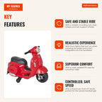 Licensed Electric Ride-on Motorbike for Kids 18+ Months with Lights, Horn & 4 Wheels, 66.5x38x52 cm Red — Infografia EN (vantagens)