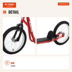 Scooter for Children 5+ and Teens with Adjustable Handlebar 2 Inflatable Rubber Tires 16" Dual Braking Load 100 kg 139x5 — Infografia EN (detalhe)