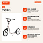 Scooter for Children 5+ and Teens with Adjustable Handlebar — Infografia EN (vantagens)