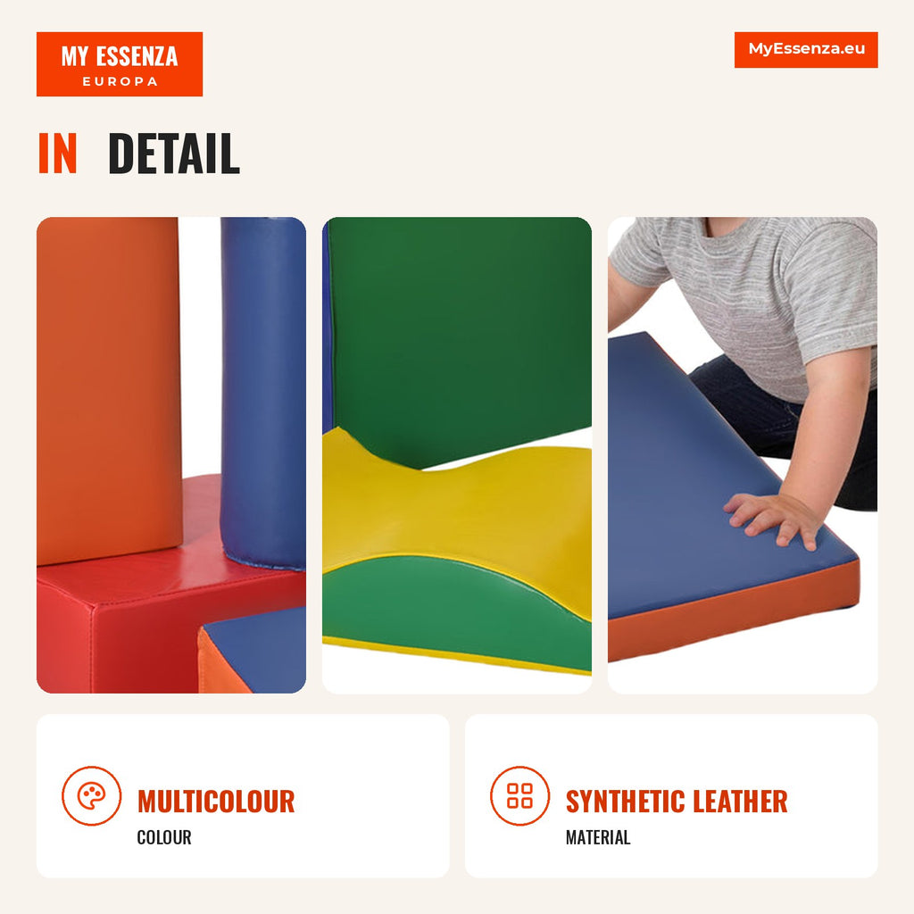 Set of 7 Foam Blocks for Children 1-3 Years | HOMCOM — Infografia EN (detalhe)