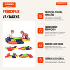 Set of 6 Foam Blocks for Children, Child Psychomotor Skills Blocks with Non-slip Base, for Ages 0.5 to 6 Years, Indoor C — Infografia PT (vantagens)
