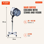 Hair Dryer Column with Stand and Visor 1180 W HOMCOM — Infografia EN (medidas)
