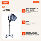 Hair Dryer Column with Stand and Visor 1180 W HOMCOM — Infografia EN (vantagens)