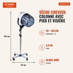 Hair Dryer Column with Stand and Visor 1180 W HOMCOM — Infografia FR (medidas)