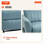 Poltrona de Massagem Relax Estofada em Tecido Técnico com Reclinação Manual 155° 8 Zonas de Massagem Contolo Remoto Apoi — Infografia FR (detalhe)