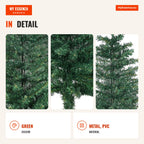 150cm Fire-Resistant Artificial Christmas Tree with 294 PVC Branch Tips and Plastic Stand Festive Indoor Decoration Easy — Infografia EN (detalhe)