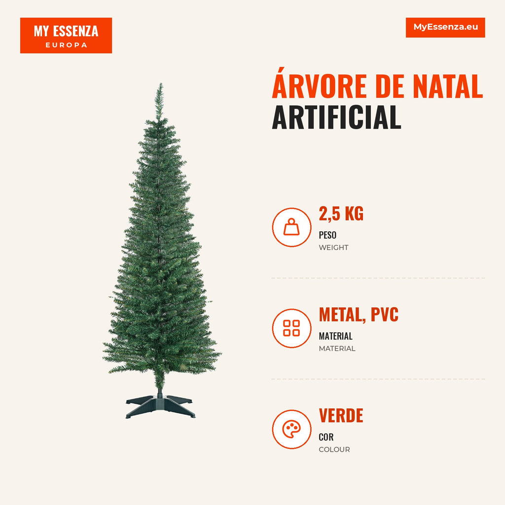 150cm Fire-Resistant Artificial Christmas Tree with 294 PVC Branch Tips and Plastic Stand Festive Indoor Decoration Easy — Infografia PT (medidas)