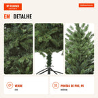 150cm Artificial Christmas Tree with Foldable Base 440 PE Trident and PVC Tips Decorative Indoor Outdoor Tree Ø75x150cm  — Infografia PT (detalhe)