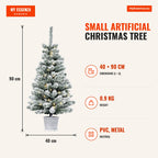 Small Artificial Christmas Tree Ø40x90cm with LED Lights 116 Branches Removable Pot and Metal Stand Indoor Christmas Dec — Infografia EN (medidas)