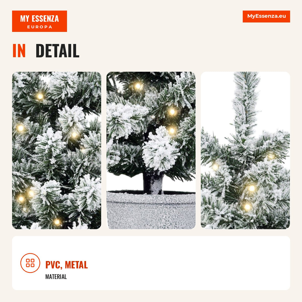 Small Artificial Christmas Tree Ø40x90cm with LED Lights 116 Branches Removable Pot and Metal Stand Indoor Christmas Dec — Infografia EN (detalhe)