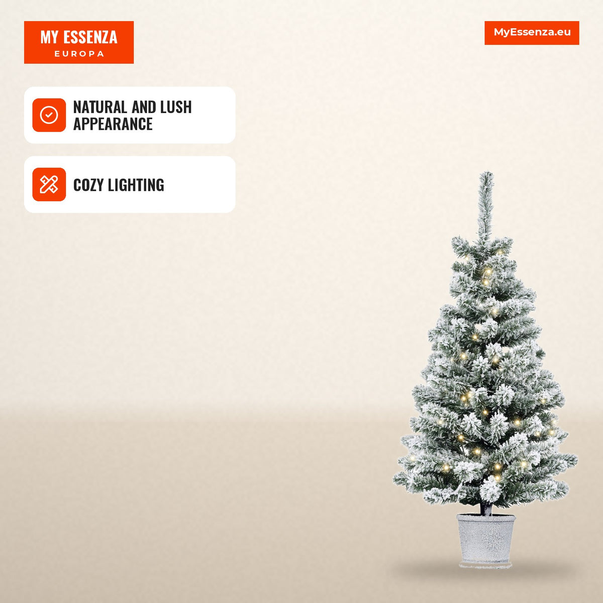 Small Artificial Christmas Tree Ø40x90cm with LED Lights 116 Branches Removable Pot and Metal Stand Indoor Christmas Dec — Infografia EN (em uso)