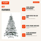 Christmas Tree Ø140x225cm Artificial Snow with 1083 PVC Tips Foldable Base and Metal Support Indoor Decoration Green and — Infografia EN (vantagens)