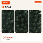 Artificial Christmas Tree 180cm Height with 380 Fire-retardant PVC Branches Foldable Base Metal Support Indoor Decoratio — Infografia EN (detalhe)