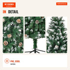 Artificial Christmas Tree Ø90x180cm with 1111 PVC Branches and 59 Pinecones Foldable Base and Steel Stand Indoor Christm — Infografia EN (detalhe)