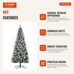 Artificial Christmas Tree 180 cm Fire Retardant with 618 Branches, 34 Berries, 30 Cones, PVC Leaves and Metal Stand Indo — Infografia EN (vantagens)