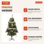 150 cm Artificial Christmas Tree with 100 LED Lights — Infografia PT (vantagens)