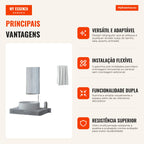 Espelho de Parede Decorativo 50x70 cm Espelho Retangular Espelho de Casa de Banho com 4 Ganchos Metálicos Estilo Moderno — Infografia PT (vantagens)