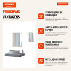 Espelho de Parede Decorativo 50x70 cm Espelho Retangular Espelho de Banheiro com 4 Ganchos Metálicos Estilo Moderno para — Infografia PT (vantagens)