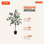 Artificial Eucalyptus 120 cm Large Decorative Indoor Plant with 230 Leaves — Infografia PT (medidas)