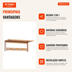 Entrance Coat Rack with 4 Bamboo Hooks 50x17x20cm HOMCOM — Infografia PT (vantagens)