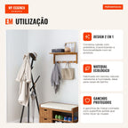 Entrance Coat Rack with 4 Bamboo Hooks 50x17x20cm HOMCOM — Infografia PT (detalhe)